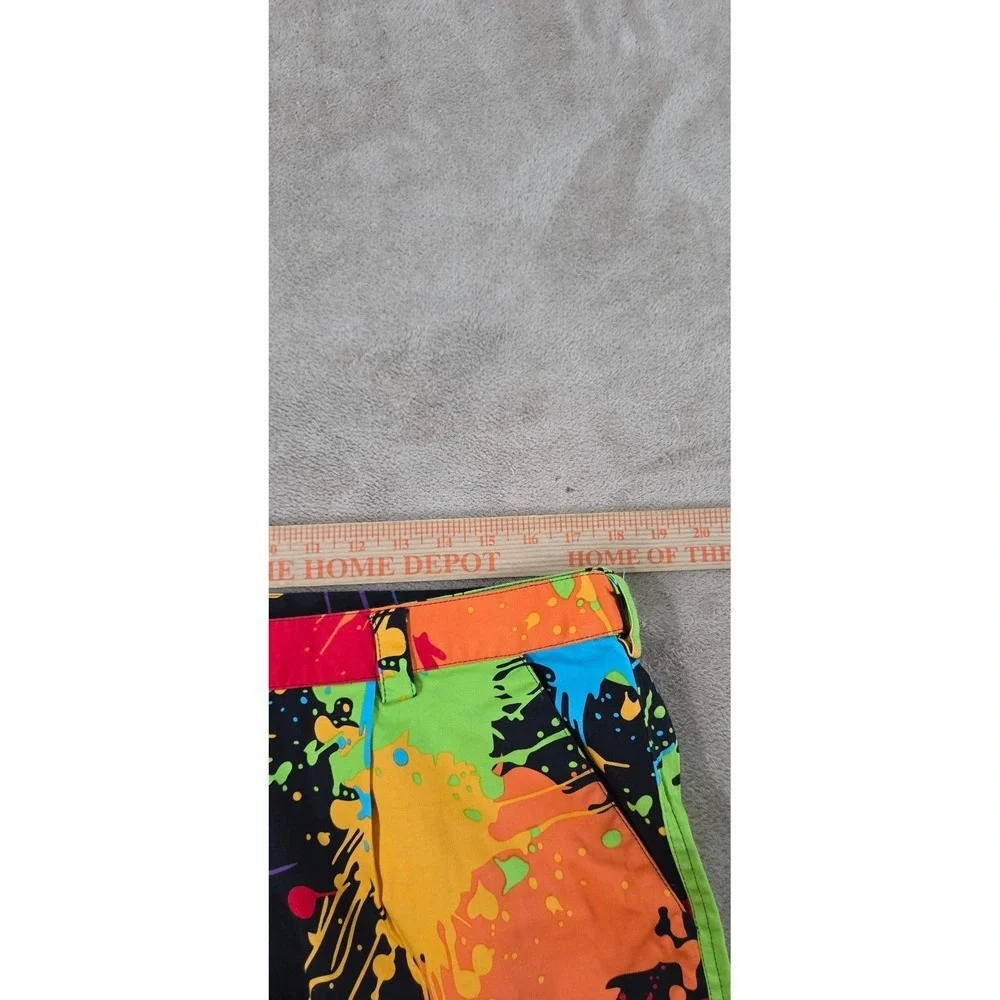 Loudmouth Golf Pants Women's Size 36x23 Paint Splash Splatter Cotton Spandex EUC